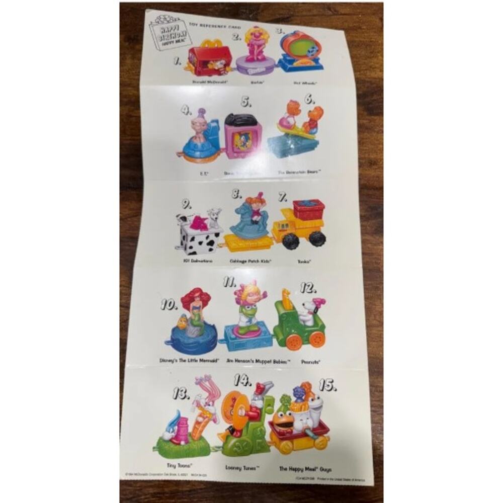 1994 McDonalds Complete set of 15 Mint in Package Birthday Train Toys